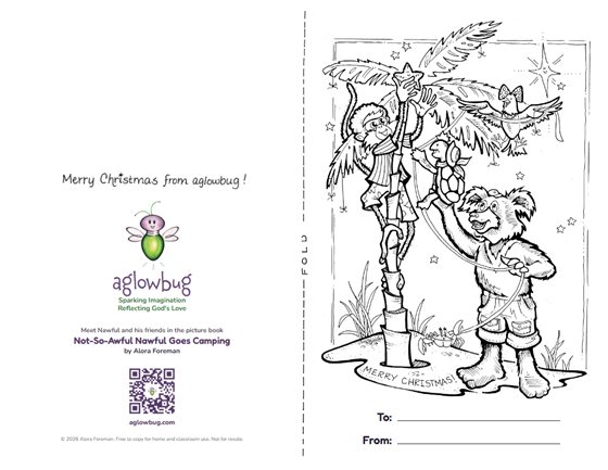 Christmas card coloring page